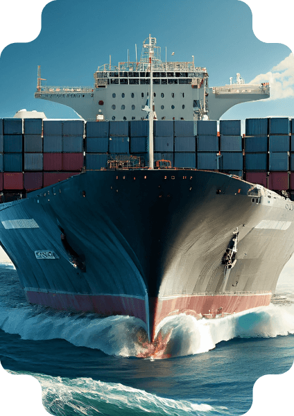 Cargo ship at sea